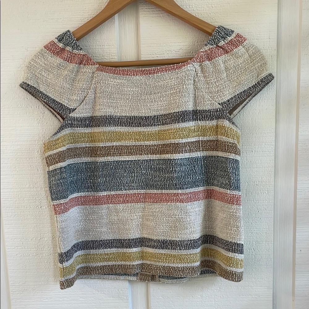 Madewell Texture & Thread Multicolor Striped Button-Up Top - Picture 3 of 7
